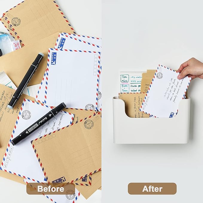 YOHOM No Drilling File Holder Wall Mails Magazines Organizer Adhesive Door Mount, Single Pocket, (White 1) (WHITE, 1 PCS)