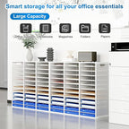 PAG-Mass Mail Sorter Adjustable Countertop Mail Holder, Heavy Duty Literature Organizer, Student Mailbox for Classroom, Desktop Bill Paper Organizer for Office Home School, 36 Compartments, White