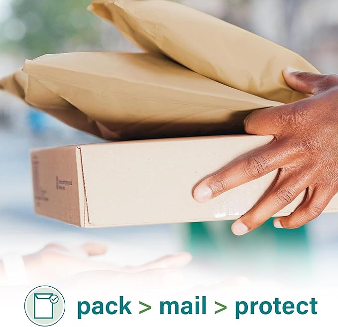 Elementree Large Recyclable Kraft Paper Padded Mailers 12" x 15" (Size #5) - 100 Brown Padded Mailing Envelopes - Flexible Padded Envelope Inner Eco-Cushioning - Made in the USA (01919)
