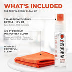 WHOOSH! Screen Shine Go - 1 fl oz Refillable Screen Cleaner Kit with Microfiber Cloth for MacBook, Phone, iPad & Eyeglasses - Powerful Streak-Free Cleaning - Pocket-Sized, TSA-Approved for Travel