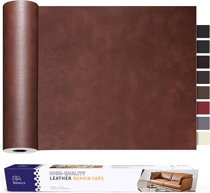 Besezx Leather Repair Patch Tape Kit, Self Adhesive Leather Repair for Furniture, Couch, Sofa, Car Seats,Office Chair,Vinyl Repair Kit.30inx16in