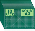 CLOYAN Cutting Mat 12"x18", 10 Pack Double-Sided 5-Ply Self Healing Sewing Cutting Mat, Cutting Mats Board for Crafts-Sewing, Fabric, Quilting, Scrapbooking Project