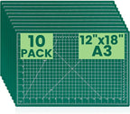 CLOYAN Cutting Mat 12"x18", 10 Pack Double-Sided 5-Ply Self Healing Sewing Cutting Mat, Cutting Mats Board for Crafts-Sewing, Fabric, Quilting, Scrapbooking Project