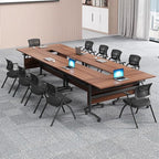 Conference Room Table,Flip Top Conference Table The Folding Conference Table with Silent Wheels is Convenient and Fast,Mobile Training Table (4pack 180 * 60 * 75)