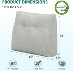 TANYOO Back Support Pillow for Recliner Soft Dual Layer Lumbar Support Pillow with Shredded Memory Foam Ergonomic Orthopedic Couch Lumbar Cushions for Elderly Lower Back Pain Relief Light Grey
