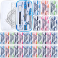 Zonon 24 Sets Math Geometry Kit Student 10 Pcs Shatterproof Storage Box Includes Compass, Rulers, Protractor, Eraser, Pencil Sharpener, Lead Refills, Pencil for Back to School Students Class Teacher
