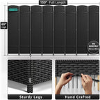 Sorbus 8 Panel Room Divider 6 ft. Tall - Privacy Screen, Extra Wide Double Hinged Panels, Mesh Hand-Woven Design, Partition Room Dividers and Folding Privacy Screens, Wall Divider for Room Separation