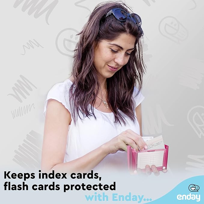 3" X 5" Index Card Case Holds 100 Cards Includes Business Card/Index Holder and 5 Tab Dividers Comes in Assorted Color – (Pack of 12) By (Emraw)