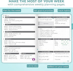 Clever Fox Dated Planner 2026-2027 – Weekly Life Planner Notebook for Time Management – Planner with Habits Tracker & To-Do List (Aquamarine)