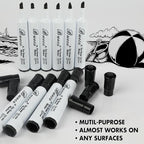 Buecs Black Dry Erase Markers, Low-Odor, 80 Count, Chisel tip, Perfect for Writing on Whiteboards, Dry-Erase Boards, Glass, School Office Supplies