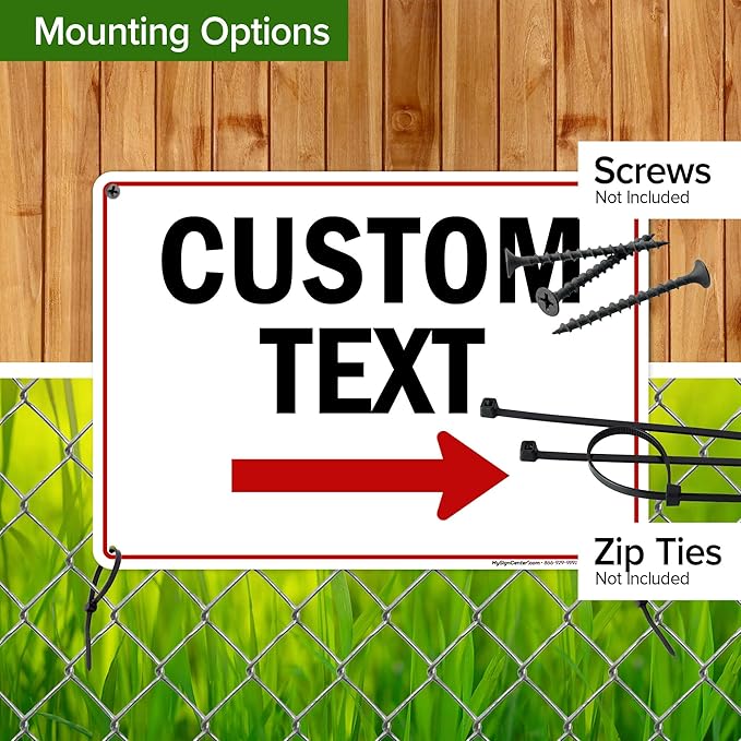 Custom Arrow,Custom Directional Sign, Right Arrow, 10x14 Inches, 55 mil thick HDPE (high density polyethylene), Made in USA by My Sign Center