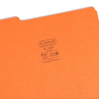 Smead Colored File Folder, 1/3-Cut Tab, Letter Size, Orange, 100 per Box (12543)