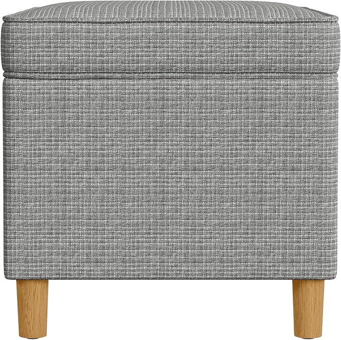 Spatial Order Home Decor | Dinah Collection Modern Storage Ottoman | Ottoman with Storage for Living Room & Bedroom(Sage Mini Grid Pattern)