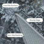 GENIMO 2x10 Runner Rugs for Hallway, Machine Washable Non Slip Vintage Rugs, Low Pile Lightweight Soft Print Rug for enrtyway, Corridor, Home Office, Kitchen,Dark Gray