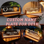 Custom Light Up Office Name Plate, Personalized Desk Sign with Logo or Photo, Coworkers Team Members, Employee Appreciation Gifts