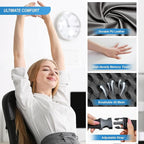 Lofty Aim Memory Foam Lumbar Support Cushion Relieves Lower Back Pain Car Seat Office Chair and Wheelchair Back Pillow with Breathable 4D Mesh Black