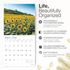 RED EMBER Sunflowers 2026 Wall Calendar 12 Month | 12" x 24" Open | Thick & Sturdy Paper | Holiday Gift | Nature Calendar 2026