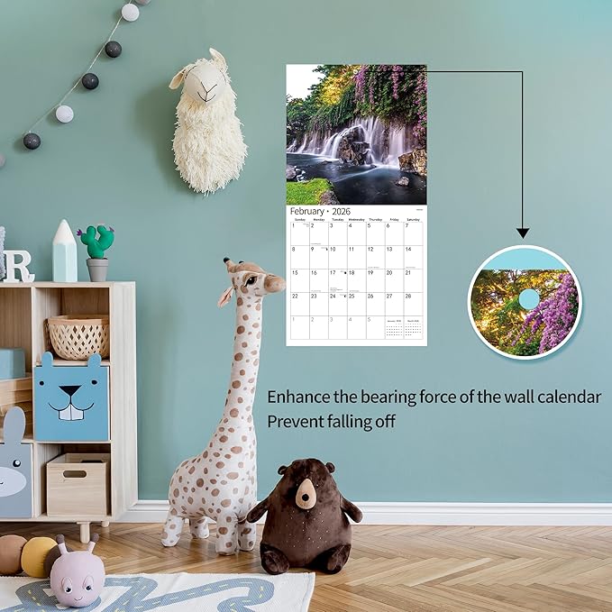 2026 Wall Calendar,Calendar 2026, November 2025 - December 2026, Wall Calendar Waterfall, 12" x 24" Opened,Full Page Months Thick & Sturdy Paper for Calendar Organizing & Planning