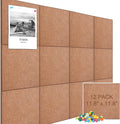 Large Cork Board Alternative 48" X 36" Bulletin Board - 12 Pack Removable Felt Wall Tiles with 30 pushpins, Large Cork Boards for Walls Cork Board for Office Pin Board Tack Board - Mauvey Pink