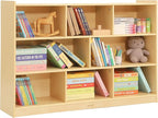 Bateso Toy Storage Organizer for Kids Room, Wooden Kids Bookshelf for Classroom, Cube Storage Organizer for Playroom, 8-Section Montessori Bookshelf & Toy Shelf for Nursery