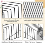 4 Pcs 7 Section Incline File Sorter Metal Wire Mesh File Rack for Desktop Letter Sorter for Magazine Folder Book Organizer Home Office School Paper Mail Desk Storage Holder (Black)