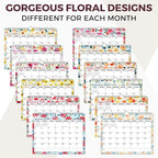 Cranbury Wall Calendar 2026 8.5x11, 12 Month Desk Calendar with Bouns Stickers and Large Writing Blocks, Premium Paper, Floral Design, 8x11 Planner 2026, Twin-Wire Binding