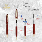 FANSTIK Customized Cherrywood Double Ballpoint Pen Set with Name (MADE IN USA), with Wooden Gift Box, Personalized Gift for Men and Women (BallPoint CherryWood Set)