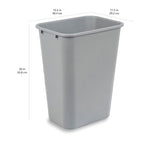 Amazon Basics Rectangular Commercial Office Wastebasket, 10 gallon (Pack of 2), Grey