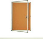 Lockable Display Case 24x36 - Enclosed Cork Bulletin Board with Locking Door, Wall Mounted Aluminum Notice Board for Office, School, Posters, Cards