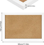 Cork Board Bulletin Board 12 x 7.8 Inches with Rectangle White Frame Hanging Pin for Walls Office Message Board or Vision Board Decoration