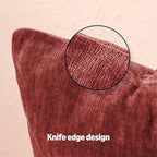 Amazon Basics Chenille Throw Pillow Covers, Home Decor Cushion Cover for Bedroom Living Room Couch Bed, 20" W × 20" L, Burgundy