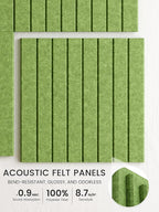 Bumusty Large Cork Board Alternative-36 x24 Felt Bulletin Board Tiles, with 30 Pushpins, 40 Adhesive Tabs, 6-Pack Slat Wall Paneling, Cork Boards for Office Push Pin Board Felt Board-Kelly Green