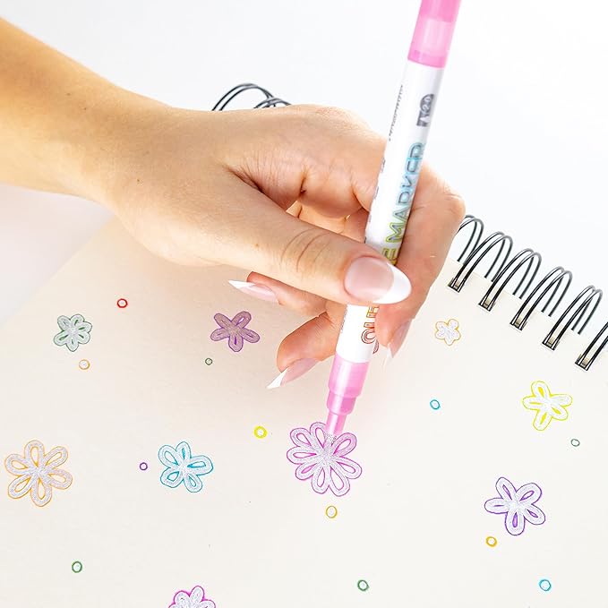 Incraftables Outline Glitter Markers (12 Colors) – Metallic, Double Line Pens, Shimmer Markers for Crafts, Greeting Cards, Drawing