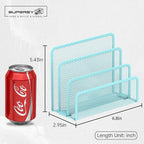 SUPEASY Mail Organizer for Desk, Mesh Metal Mail Holder Countertop with 3-Slot, Letter Sorter File Holder, Office Envelope Organizer for Mails (Blue)