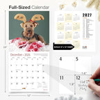 RED EMBER Welsh Terriers 2026 Wall Calendar 12 Month | 12" x 24" Open | Thick & Sturdy Paper | Holiday Gift | Cute Puppy Dog Calendar 2026