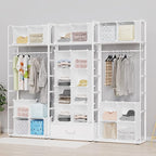 HOMIDEC Closet Organizers and Storage, 9 Cube Storage Organizer, Portable Closet Organizer Cubes Shelves for Clothes, Bedroom, Kids Room, Bathroom, Wardrobe, White