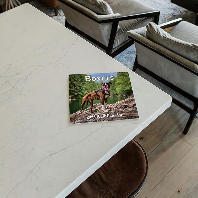 2026 Boxers Monthly Wall Calendar | Boxer Dog Breed 2026 Wall Calendar 2025-2026