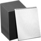 Engrowtic 12 Pack Top Spiral Graph Paper Notebooks 8.7 X11.4 Inch A4 Grid Paper Notepad 70 Sheet Memo Steno Pad for Engineering Writing Sketching Drawing School Office Supplies (Black)