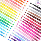 Fuyoooo 36 Pcs Felt Tip Pens 0.7mm Medium Point Colored Felt Tip Pens for Journaling Planner Writing Note-taking Art Office and School Supplies(Multicolor)