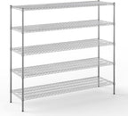 Regal Altair 21" Deep x 72" Wide x 64" Height Wire Shelving Kit | 5-Tier | NSF Commercial Storage Rack Unit