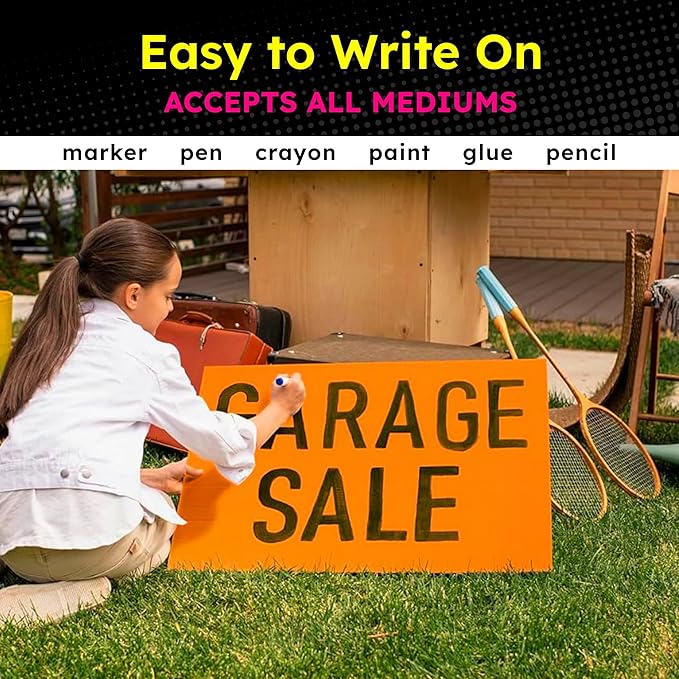 Hygloss Large Poster Board 22x28 - 25 Neon Green Single Color Poster Boards Bulk Pack - 10 Pt. Thickness Colored Poster Board Paper for Projects, Signs, Displays - Posterboard Multipack 22" x 28"