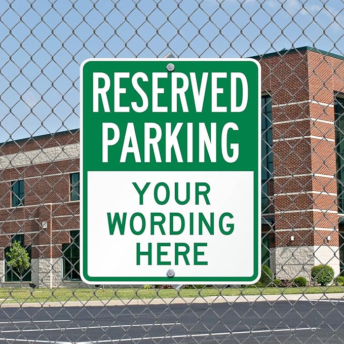 SmartSign 30 x 24 inch Custom “Reserved Parking” Metal Sign - Add Text, 80 mil Aluminum, 3M Laminated Engineer Grade Reflective Material, Green and White, Made in USA