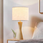GO&SO Oatmeal Linen Lamp shades Large Drum Linen Lampshade 16" Top x 16" Bottom x 12" High (Spider) Farmhouse Lampshade for Table & Floor Lamp - Lampshades Replacement