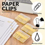NEEWAY Colorful Paper Clips Assorted Sizes, Small and Large Paper Clips, 210 Count, 3 Pack of 70 (Yellow)