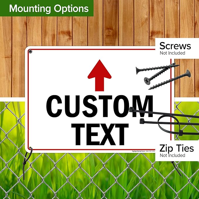 Custom Arrow,Custom Directional Sign, Up Arrow,10x14 Inches, 55 mil thick HDPE (high density polyethylene), Made in USA by My Sign Center