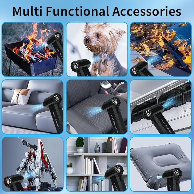 Electric Air Duster – 180000 RPM Compressed Air Blower for Keyboard, PC, Electronics – Reusable Cordless Dust Cleaner with USB-C Fast Charging