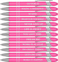 Zonon 12 Pcs Inspirational Pens Bulk Funny Ballpoint Pen with Stylus Tip Motivational Gifts for Valentine's Day Teacher Coworkers Nurse School Office Supplies(Pink,Motivational Style)