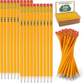IKAYAS 200 Pack Yellow Sharpened Pencils with Erasers for Kids, 2 Pre-sharpened Number 2 Pencils for Classroom and Office, Writing, Drawing and Sketching (Wood-Cased)