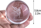 3D Laser Constellation Crytsal Ball Crystal Paperweight Full Sphere Glass Fengshui with Sliver-Plated Flowering Stand(Sagittarius)