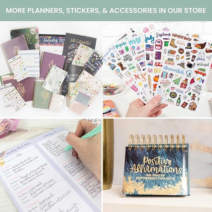 bloom daily planners 2026 Planner (January - December) Calendar Year Organizer - 5.5” x 8.25” - Weekly & Monthly Agenda Book with Stickers & Bookmark - Brilliant Brushstrokes
